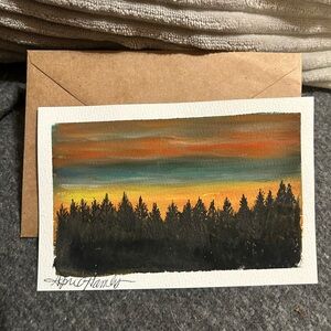 Sunset Forest Art Card
